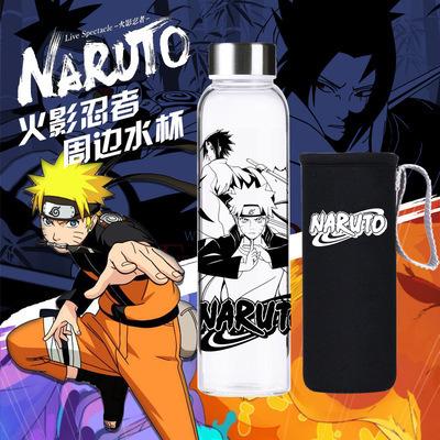 China Viable Anime Design 24cm Glass Water Bottles Character Printed For Fans Narutos One Piece Carafe for sale