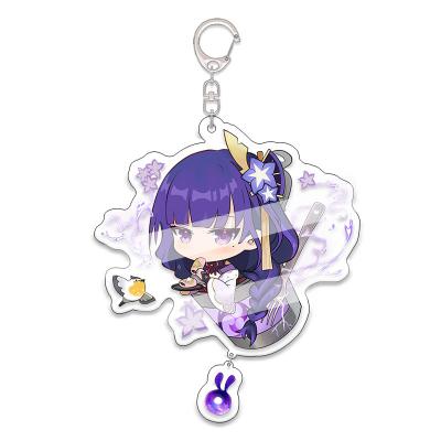 China Promotion gift/game Genshin impact figure shenhe xiao kazuha hutao 6cm double sided acrylic key chain for sale