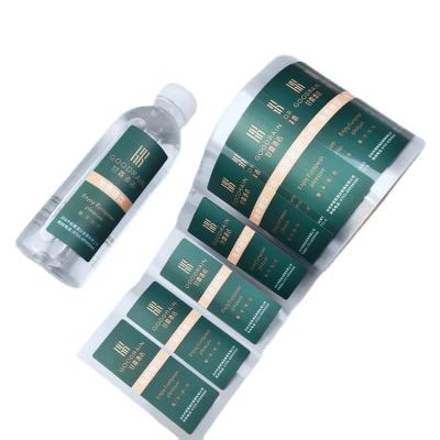 China Custom Clear PVC Waterproof PP Label Adhesive Roll Waterproof Vinyl Sticker Paper Sheet For Water Wine Juice Bottle Fruit Package for sale