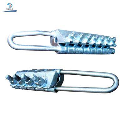 China Round Aluminum Alloy Wire Rope Conductor Grippers Come Along Bolt Type Clamp Clamp for sale