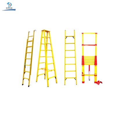 China High Quality Price Electric Power Ladder Line of Insulation Fiberglass Extension Telescopic Ladders Manufacturer for sale