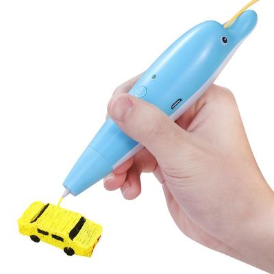 China 3d Drawing Pen Wireless Cute Dolphin DIY 3D Drawing Game New Pens Low Temperature 3D Wireless Printing Pen For Kids for sale