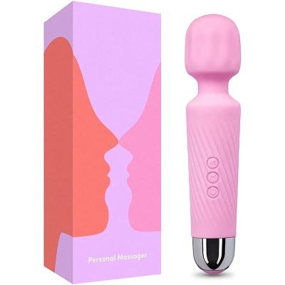 China 20 vibration patterns & 8 Speeds Customized Magic Wand Massager 20 Modes 8 Speeds Vibration Full Body Rechargeable Personal Mini Wand Massager for sale