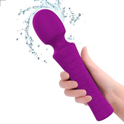 China Silicone+ABS Factory Direct Sales USB Rechargeable Wireless Powerful Frequency Magic Wand Vibrator Waterproof Magic Massager for sale