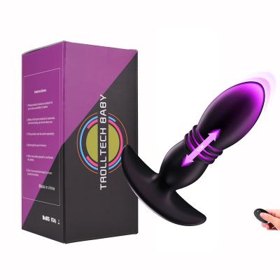 China Factory direct sales OEM/ODM telescopic remote control anal plug butt dildo butt plug thrusting vibrating butt plug anal vibrator sexy toy for sale