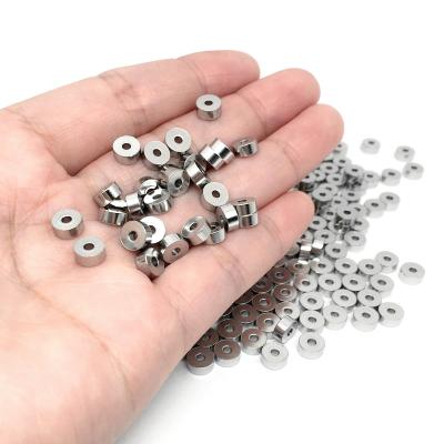 China Jewelry Making Flat Round Stainless Steel Bead Spacers Jewelry Findings Accessories For Bracelet Necklace Making for sale