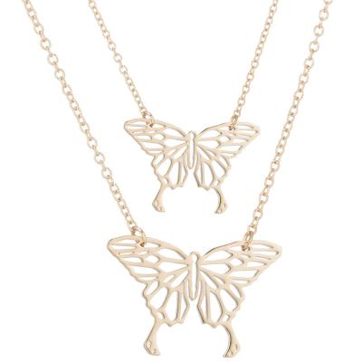 China Custom Logo Dainty Butterfly Necklace Environmental Friendly Gold/Stainless Butterfly Silver Plated Pendant Chain Necklaces For Women Grils for sale