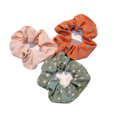 China Korean fashion hair scrunchies new style candy color dots headbands fashion students hair scrunchies for sale