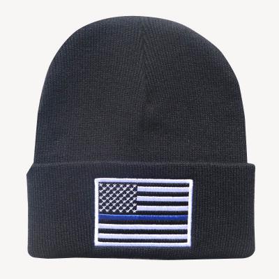 China Wnter and Autumn Warm Skullies Beanies American COMMON Flag Embroidery Street Leisure Knitted Hats for sale