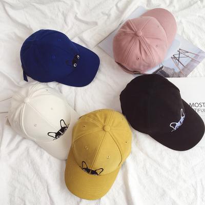 China New COMMON Cartoon Dog Embroidery Baseball Cap Summer Outdoor Sun Fishing Gorros Hip Hop Cute Cool Kids Hat for sale