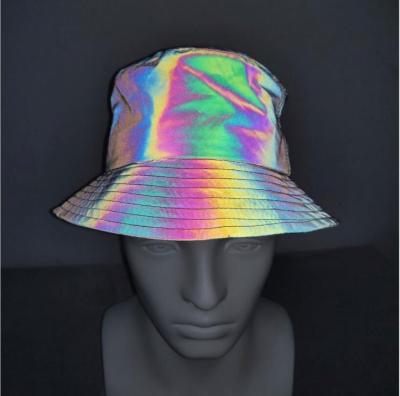 China Adventure New Reflective/Waterproof High Visibility Rainbow Wide Brim Stylish Reflective/Waterproof Double Side Fisherman Sun Bucket Outdoor Rise Hat for sale