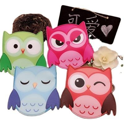 China Mini Cartoon Style Animal Coin Purse Custom Document Passport Holder For Girl Owl PU Coin Purse for sale