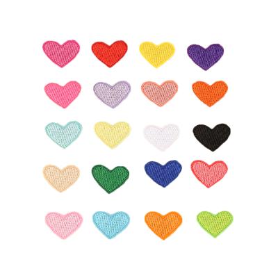 China Other Assorted Color Iron-on Embroidery Patches Love Heart Appliques For Clothes for sale