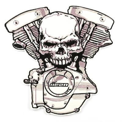 China Other Biker Jacket Motorcycle Patches Large Embroidery Skull Punk Appliques for sale