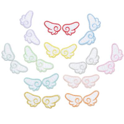 China Other Various Color Embroidered Cute Embroidery Little Wings Stickers Patches Stick On Clothes Bags Journal for sale