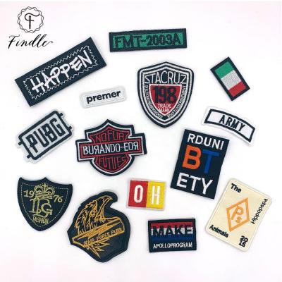 China Hot Selling Nickel Free Fashion Metallic Thread Sew-on Embroidered Badge Customized Logo For Clothes for sale