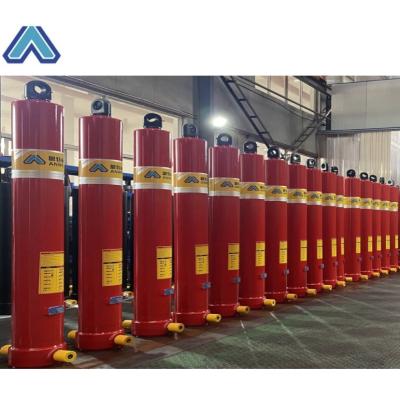 China Dump Truck Dump Hydraulic Cylinders For Trailer Stainless Steel Dump Truck Hydraulic Steering Double Acting for sale