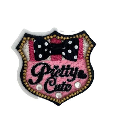 China 2021 Popular Wholesale Custom Embroidery Patch 3D Waist Patch Pin On Sew On Clothes for sale