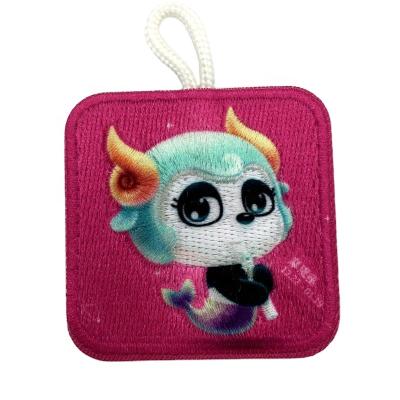 China Viable Factory Price Customized Design Animal Embroidery Customized Embroidery Double Sides Chain Key Patches for sale