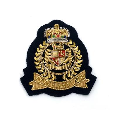 China Sustainable Manufacturer Well Made Embroidery Patch Custom Size Gold Patch For Clothes for sale