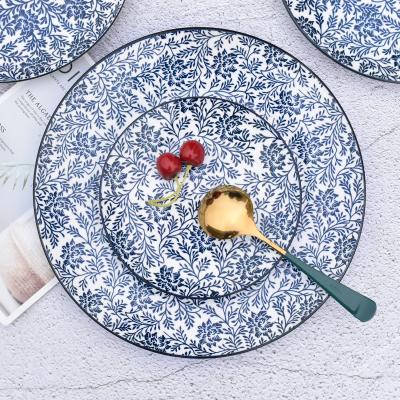 China Factory Price White Nordic Western Kitchenware Porcelain Chinese Style Ceramic Servingware Wholesale Viable and Blue Material for sale