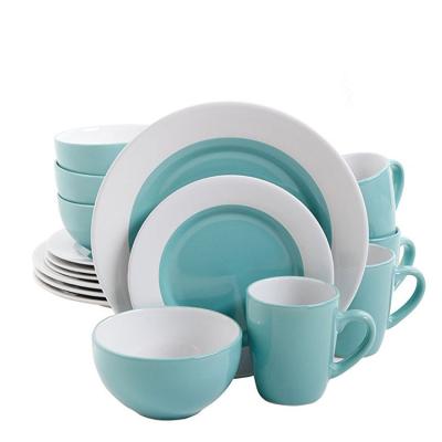 China New Production Red Color Dinnerware Viable Glaze Set Used Restaurant Dinnerware Turkish Tableware for sale