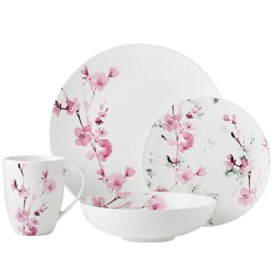 China Viable New Name of Pink and White Wedding Pakistan Porcelain Decal Bone China Dinner Set Ware with Tea Sets for sale