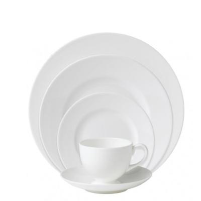 China Sustainable Restaurant Supplier Printed White Unpainted Porcelain Dish Ceramic Hotelware for sale