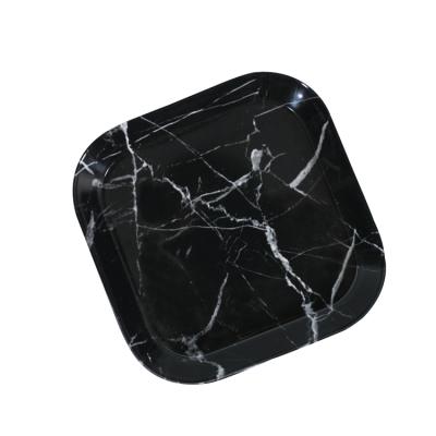 China Wholesale High Quality Viable 4.4inch Black Marble Melamine Dishes For Restaurant for sale