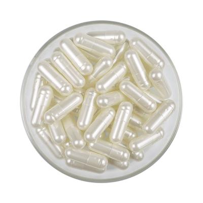 China Gelatin Pearl White Metallic Size 0 Empty Capsules (Pharma Grade) for sale