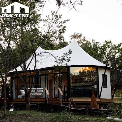 China UV Resistance Luxury Two-Peak Superior Glamping Tent Hotel Room For Glamping Resort Airbnb for sale