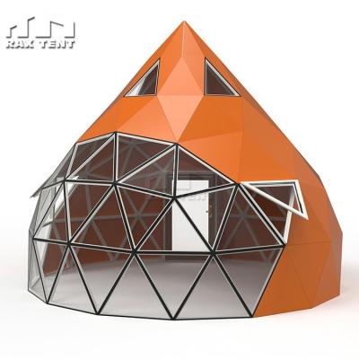 China 100% Waterproof Luxury Hotel Tent House Glamping Zome Glass Dome Tent With Bathroom for sale