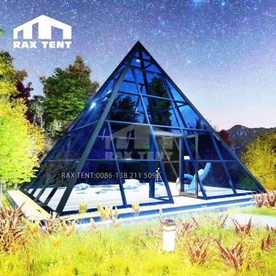 China Waterpoof RAX TENT Customized Luxury Glamping Hotel Tent with Pyramid Shape Aluminum Frame and Tempered Glass Cheap Factory Price for sale