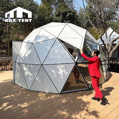 China 4 Season 4 Season Geodesic Glass Dome Tent For Outdoor Glamping Hotel 6m for sale