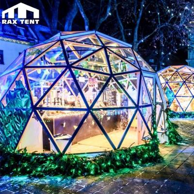 China 100% waterproof hot sale 4m 5m outdoor 6m transparent glass dome tent for cafe shop and restaurant for sale