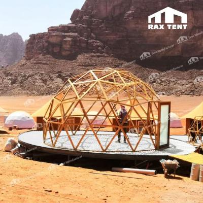 China Water proof geodesic dome tent glass dome room for camp with aluminum frame and tempered glass at factory price for sale