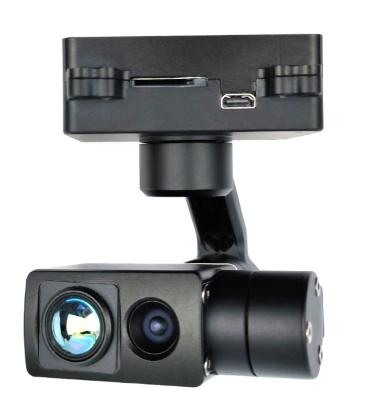 中国 Fixed focus visible light + 640x512 thermal imaging dual light 120g small gimbal, IP /HDMI output 販売のため