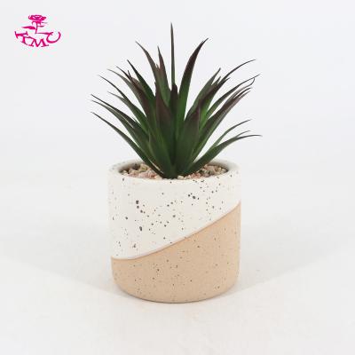 China Succulent modern minimalist indoor desktop artificial agave in ceramic pot for home decor for sale