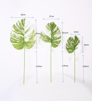 China Good Quality Modern Artificial Green Turtle Leaf Tropical Monster Grow Leaves Artificial Foliage For Decoration for sale