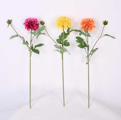 China Eco-friendly Factory Sale Artificial Flowers Plastic Single Dahlia Flower for sale