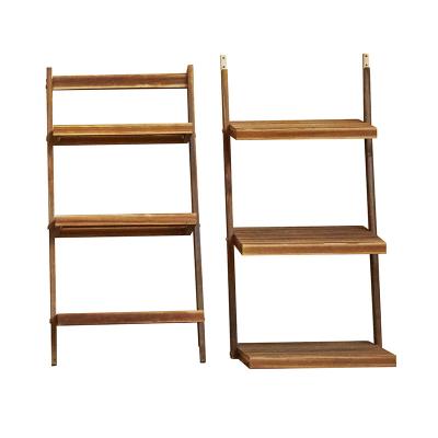 China 2022 New Design Viable 6 Tier Floor Rack Ladder Wooden Shelf Suitable for Living Room Bedroom Office Display Rack for sale