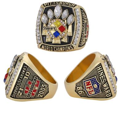 China CLASSIC Custom Linghu 40th Super Bowl Football Rings Show Gift Box NFL Pittsburgh Steelers 2005-2006 Championship Ring for sale