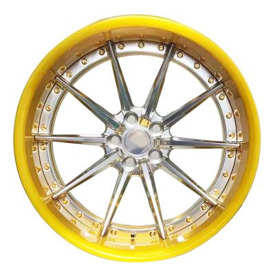 China Aluminum Wheel Rim Matte Golden Machine Face Flow Shape Wheels FZ007 19inch 5x112 5x120 5x114 3 Alloy Car Color Original Gua Material Place for sale