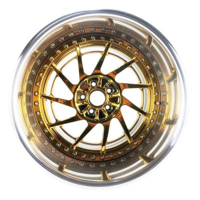 China ALLOY rims 16 deep plate wheels 17 18 19 20 21 22 23 24 25 26 inch Rim Golden custom 2 piece wheel manufacturer for sale