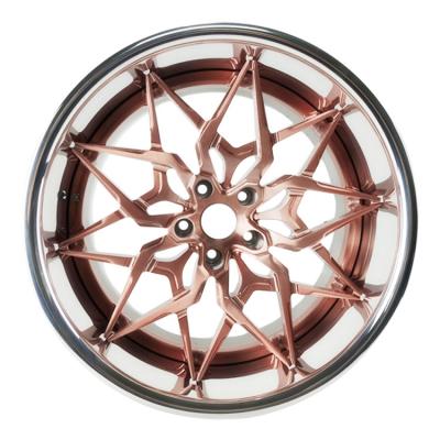 China ALLOY alloy wheels 18 19 20 21 23 24 25 26 Rose Brown Custom Luxury 2 pieces rim 22 inch wheel for sale for sale