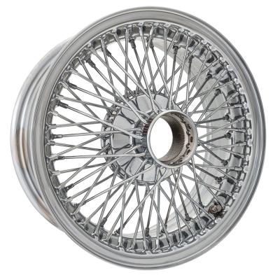 China Steel 15x5 15x5.5 15x6 15x6.5 16 15 Inch 100 72 Spoke Knockoffs Chrome Painted Cross Curly Lace Mk E-TYPE Steel Wire Wheels For JAGUAR for sale