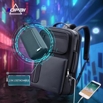 China With USB Bopai Men's Business 2 In 1 Expandable Charging 15.6 Inch Laptop Bag Pack USB Smart Backpack Fashion Casual Bagpack Anti Theft for sale