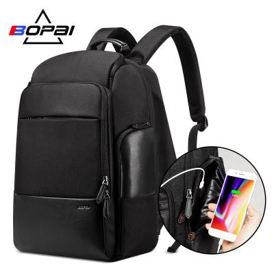 China With Bopai USB Water Resistant Business Men's Notebook Bag USB Charging Anti Theft Large Capacity 17 Inch Laptop Backpack for sale