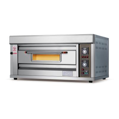 China High Efficiency 1 Deck 2 Tray Bakery Equipment Commercial Food Tools Pizza Bread Gas Deck Oven for sale