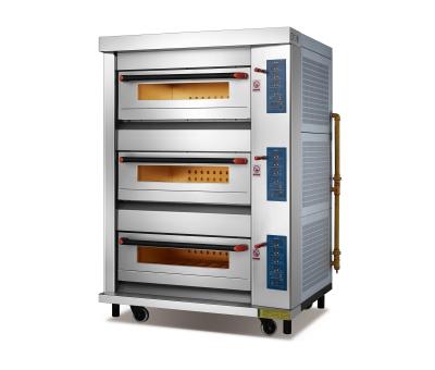 China Commercial Bread Pizza Equipment Flour Mill Bakery Machine 3deck 9trays Deck Baking Electric Royal Oven for sale